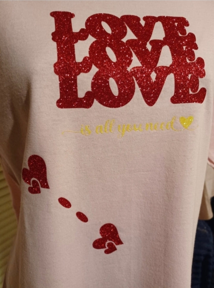3 Love, Triple Love With Heart T-Shirt